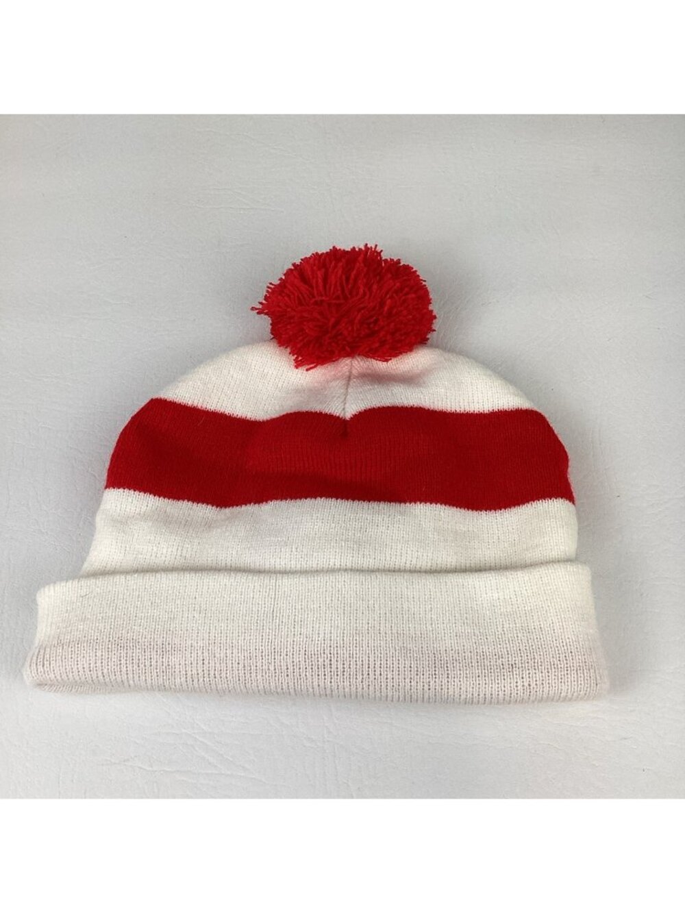 Where’s Waldo Red and White Stripe Beanie Adult One Size Fits All Halloween